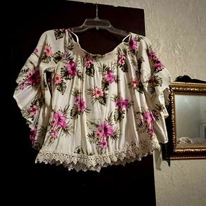 Over shoulder no stretch blouse